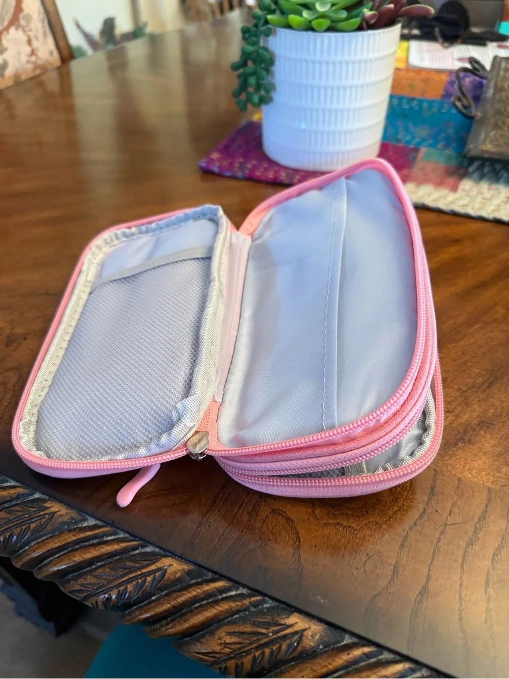 Pink Wristlet Phone Case with Zipper Strap